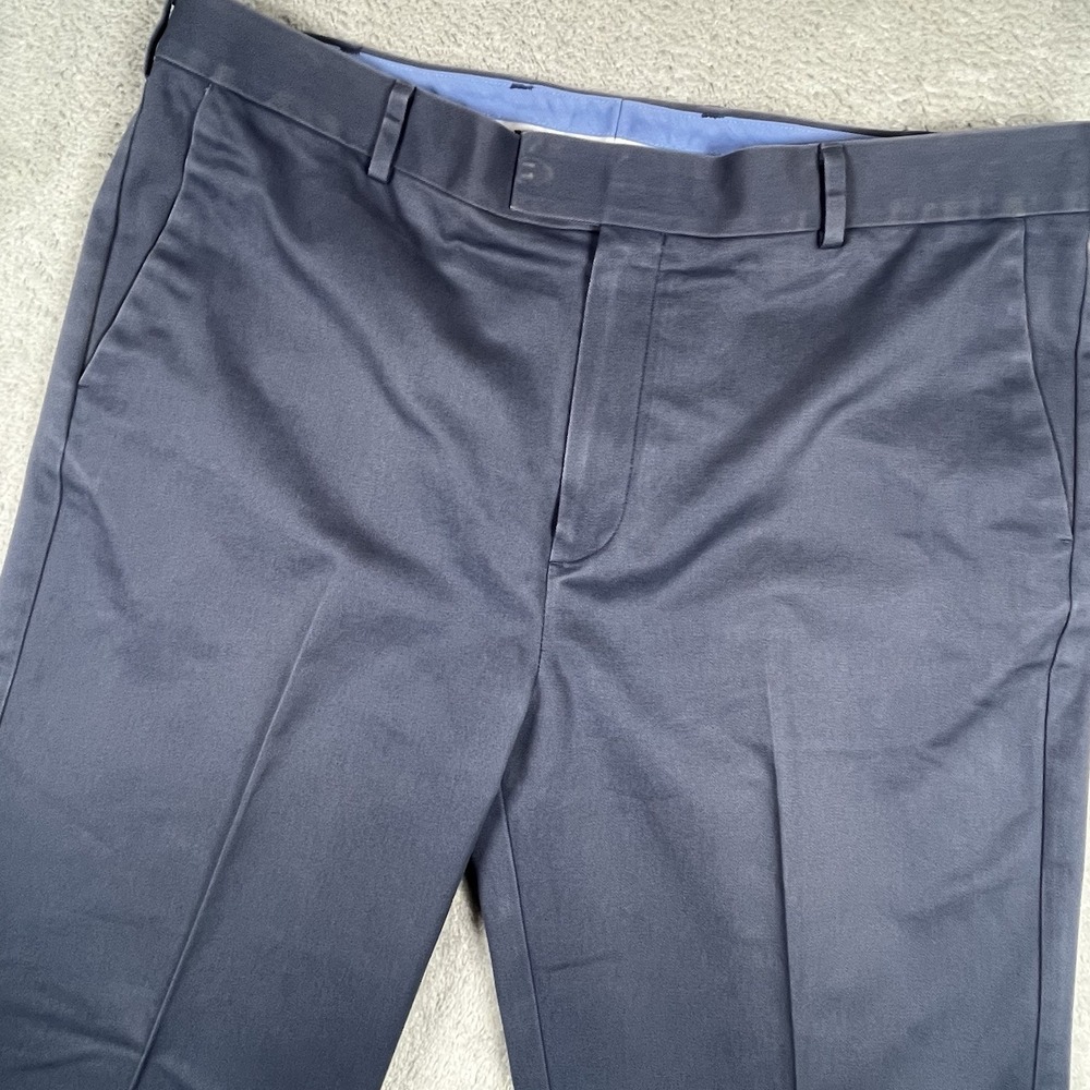 Charles Tyrwhitt Classic Fit Chino Pants Men's 38x32 Non-Iron Navy Blue Cotton